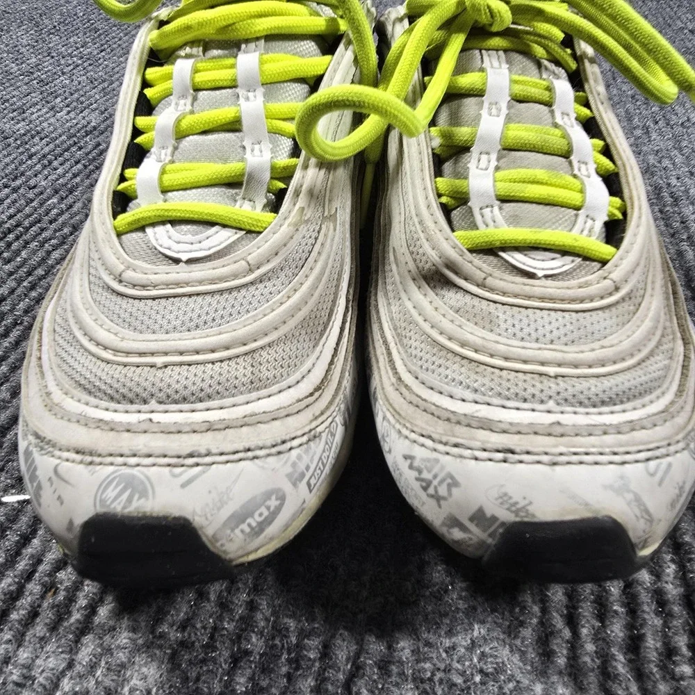 Nike Air Max 97 Shoes 6.5Y Womens Size 8 White Volt Gray Reflective‎ 921522-108